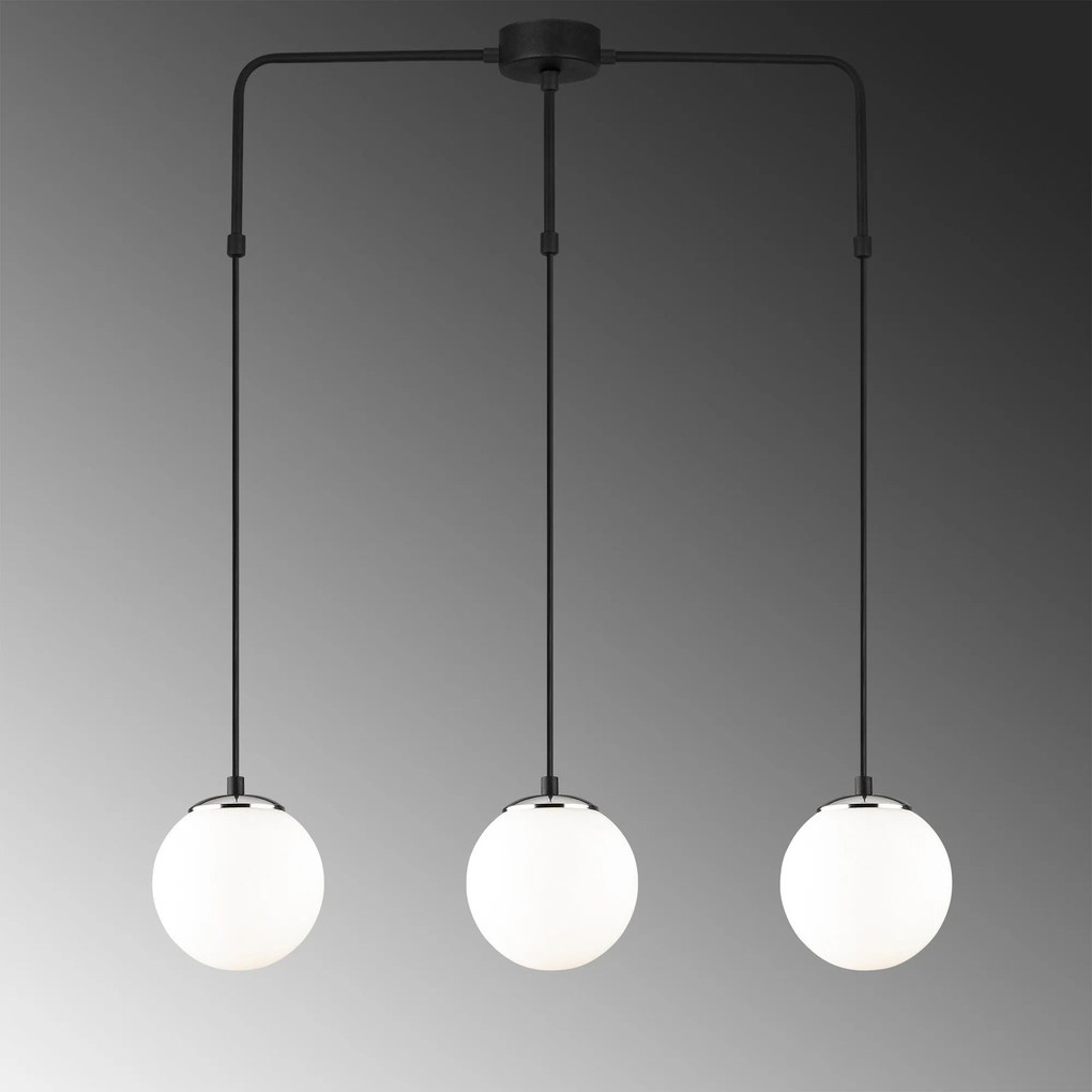 Candeeiro de Teto Uzum – Preto/Branco – 80 x 15 cm