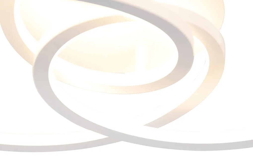 Candeeiro de teto branco 45 cm com LED regulável em 3 níveis - Rowin Design