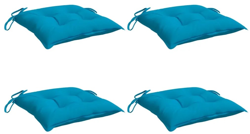 Almofadões de cadeira 4 pcs 40x40x7 cm tecido oxford azul-claro