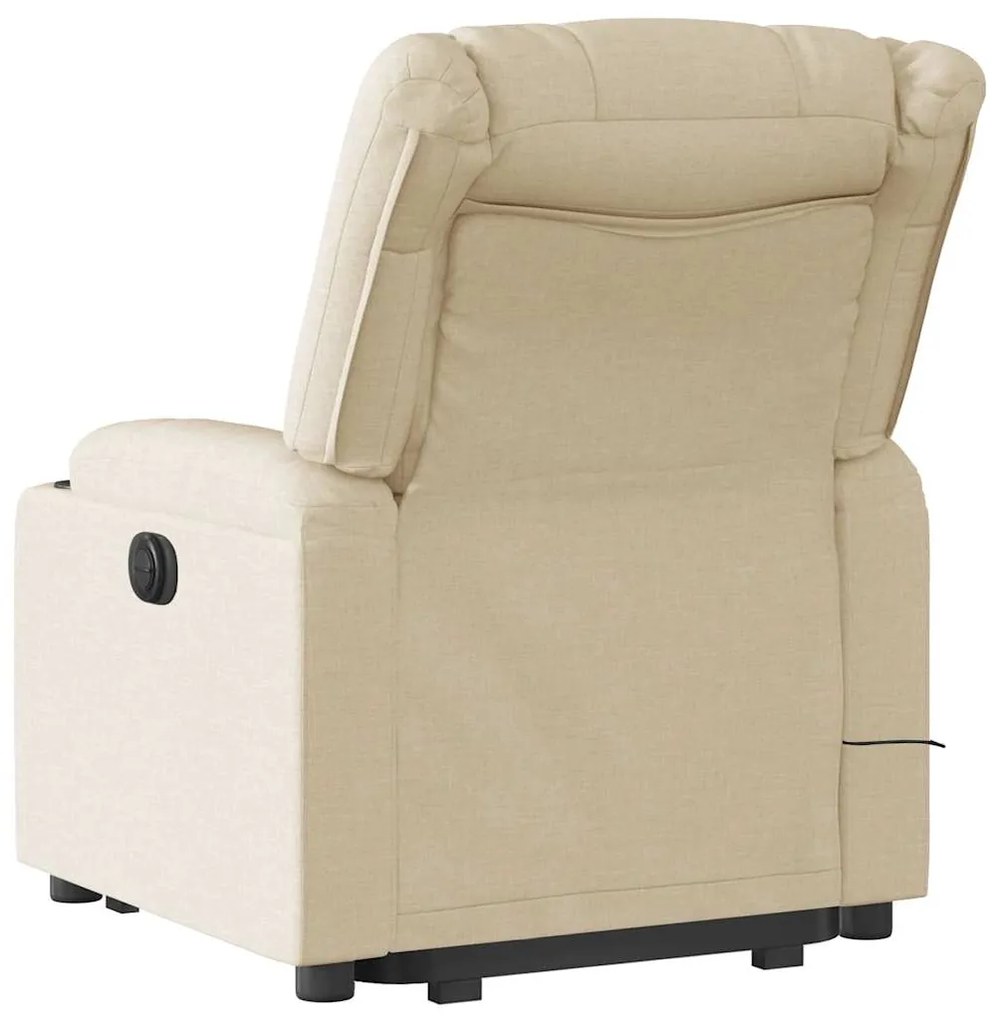 Poltrona elevatória de massagens tecido cor creme