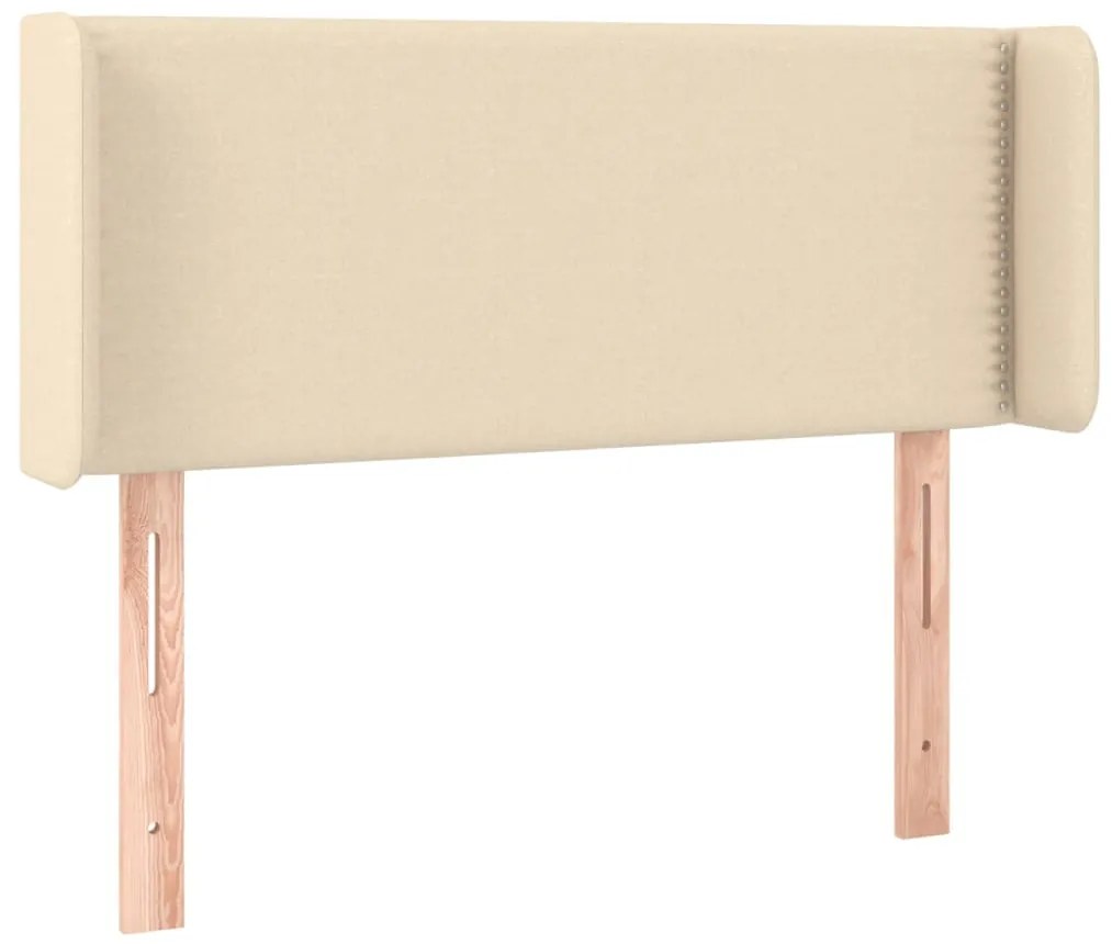 Cabeceira de cama c/ luzes LED tecido 93x16x78/88 cm cor creme