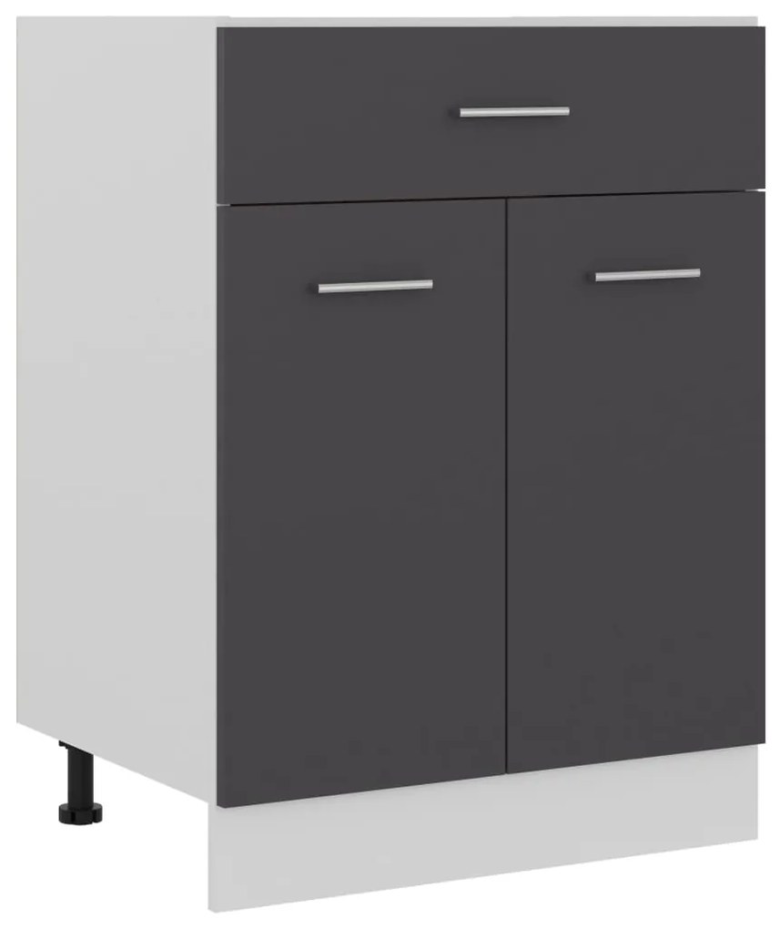 801230 vidaXL Armário inferior c/ gavetas 60x46x81,5 derivados madeira cinza