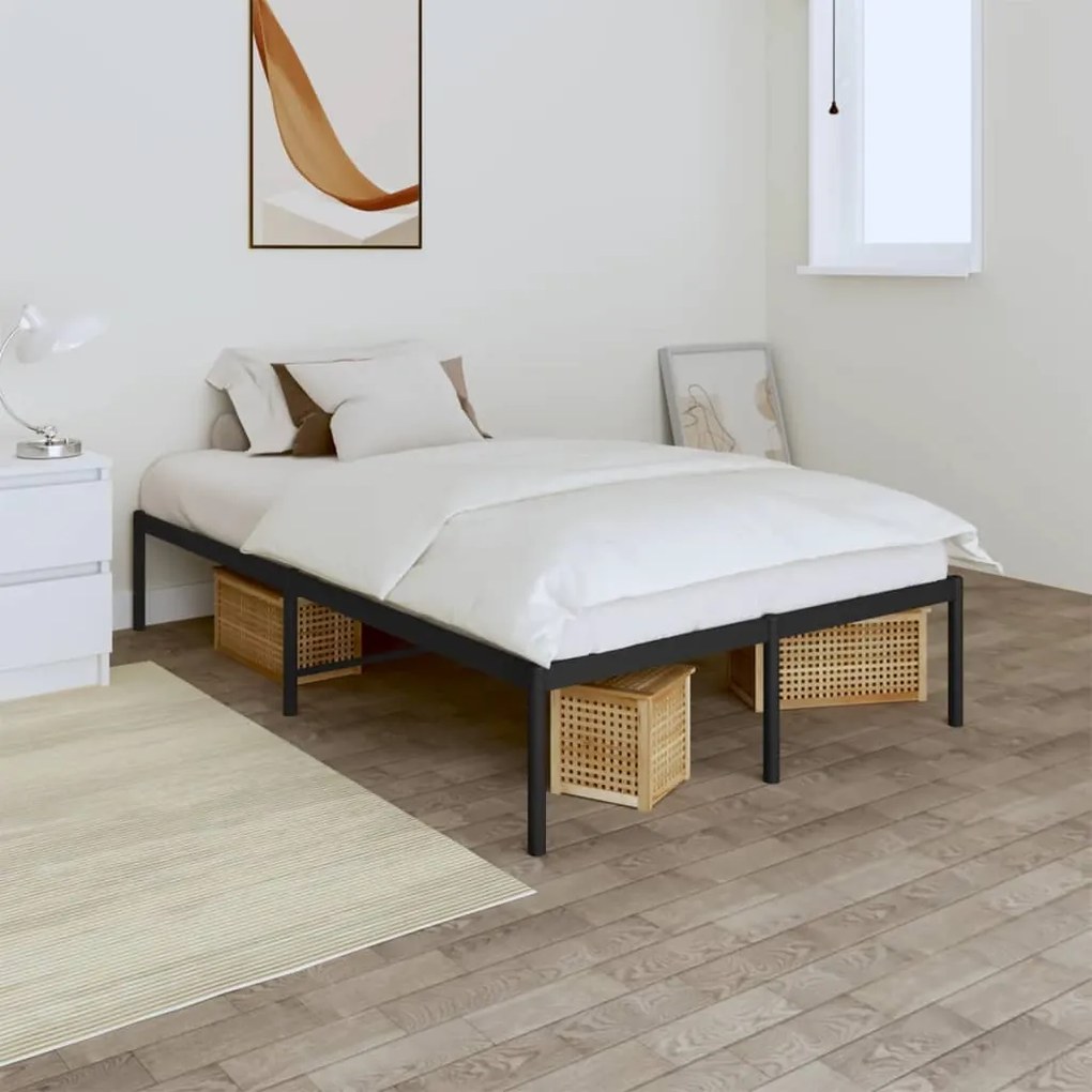vidaXL Estrutura de cama 120x200 cm metal preto