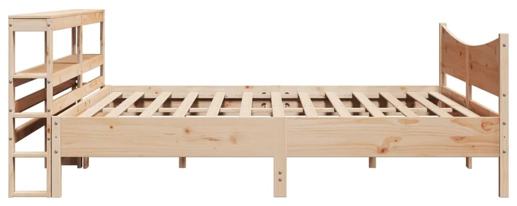 Estrutura de cama com cabeceira 200x200 cm pinho maciço