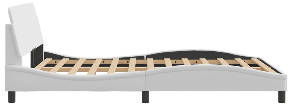 Estrutura cama c/ cabeceira 120x200 cm couro artificial branco