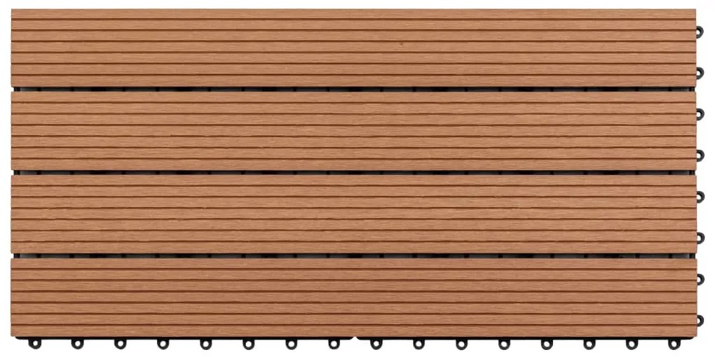 Ladrilhos 60x30 cm 6 pcs 1m² WPC castanho