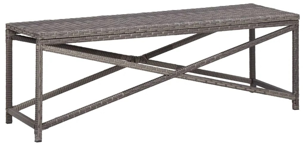 Banco de jardim 120 cm vime PE cinzento