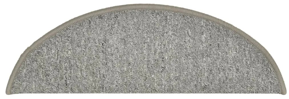 Tapete/carpete para degraus 15 pcs 56x17x3 cm cinza-claro