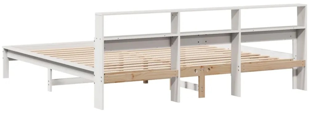 Cama sem colchão 180x200 cm madeira de pinho maciça branco