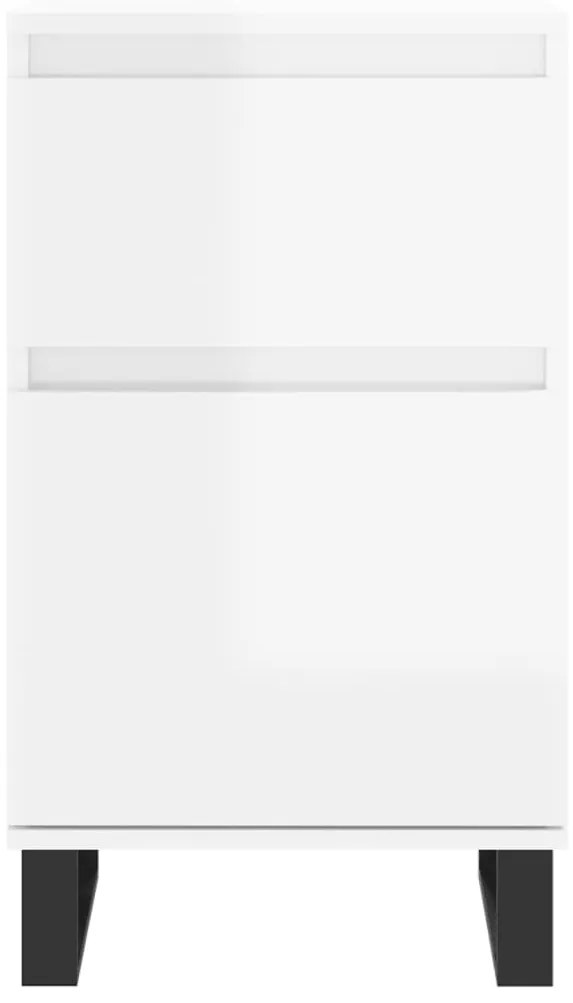 Aparadores 2 pcs 40x35x70 cm deriv. de madeira branco brilhante