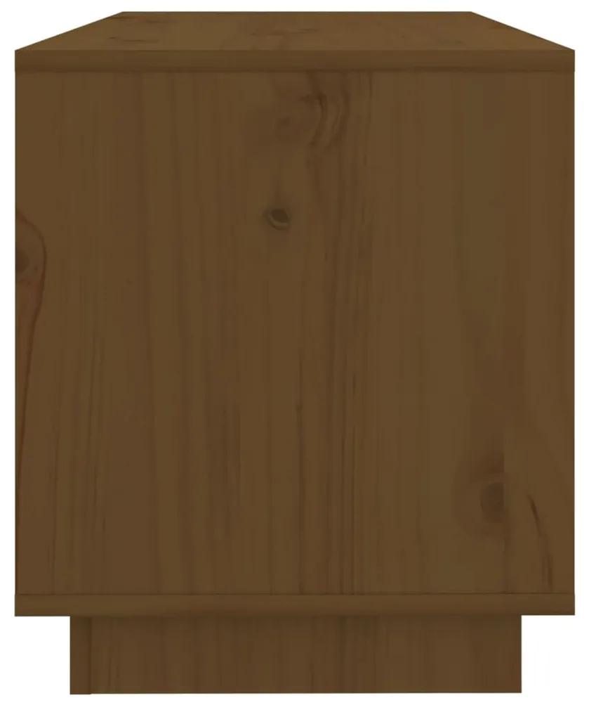 Móvel de TV 74x34x40 cm madeira de pinho maciça castanho mel