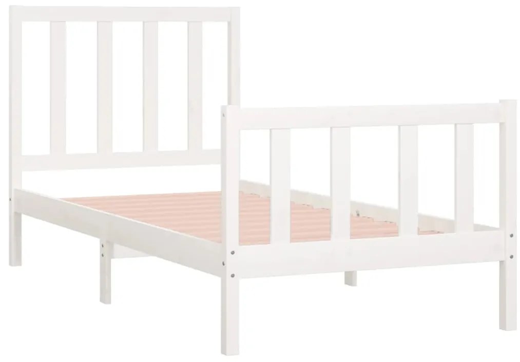 Estrutura cama pequena solteiro 75x190 cm madeira maciça branco