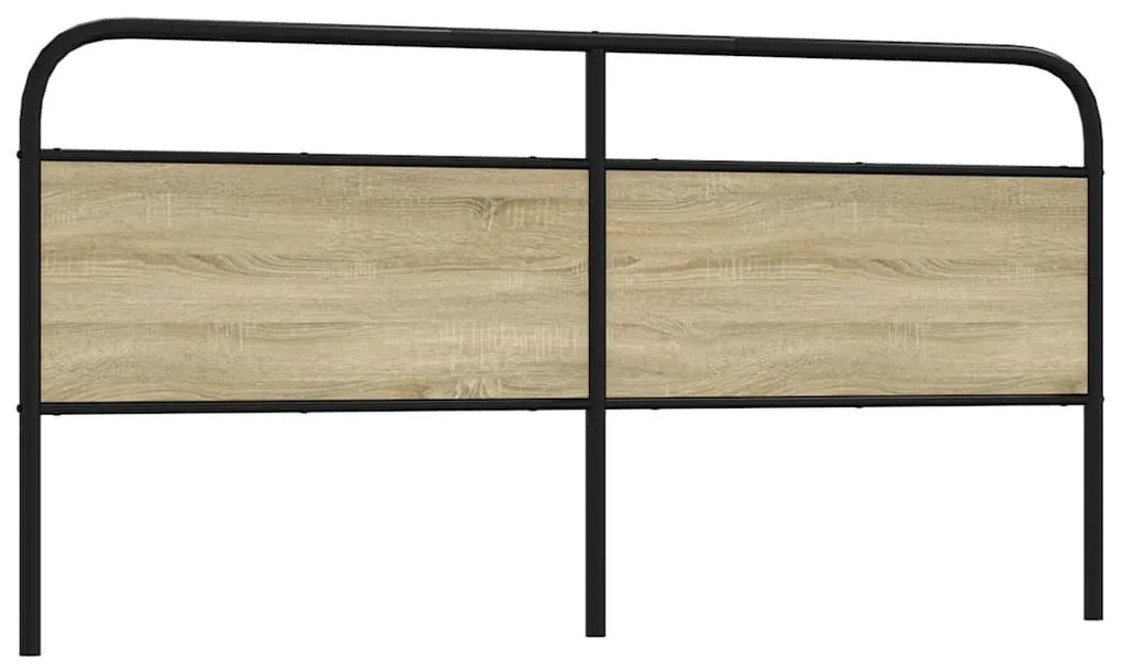 vidaXL Cabeceira de cama 200 cm derivados madeira/aço carvalho sonoma