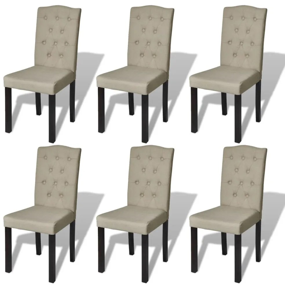 Cadeiras de jantar 6 pcs tecido cor camel