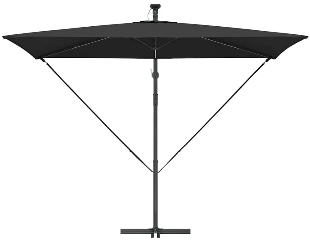 Guarda-sol de Bananeira Cantilever Preto 294 x 200 x 254 cm