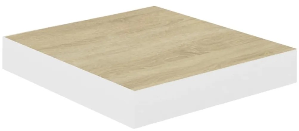 Prateleiras de parede 2 pcs 23x23,5x3,8cm MDF carvalho e branco