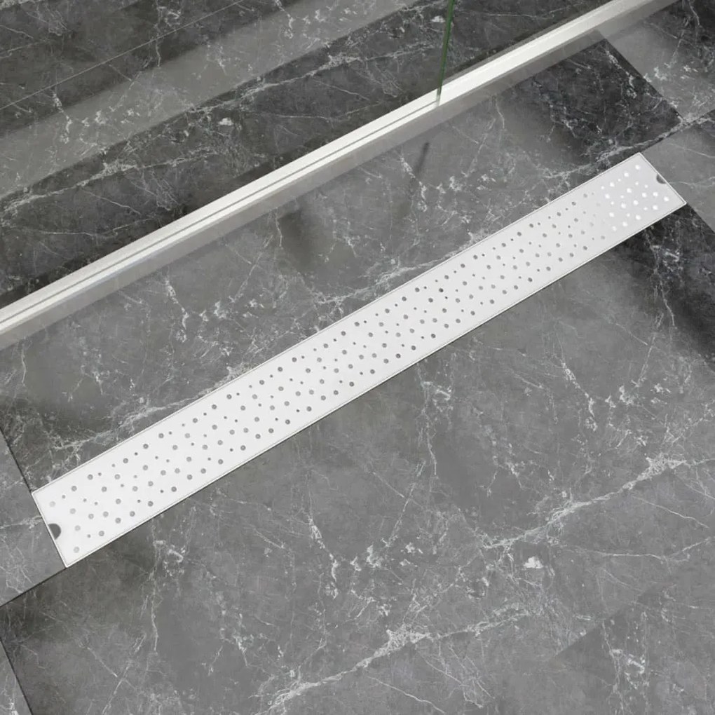 142194 vidaXL Dreno de chuveiro linear bolhas 1030x140 mm aço inoxidável