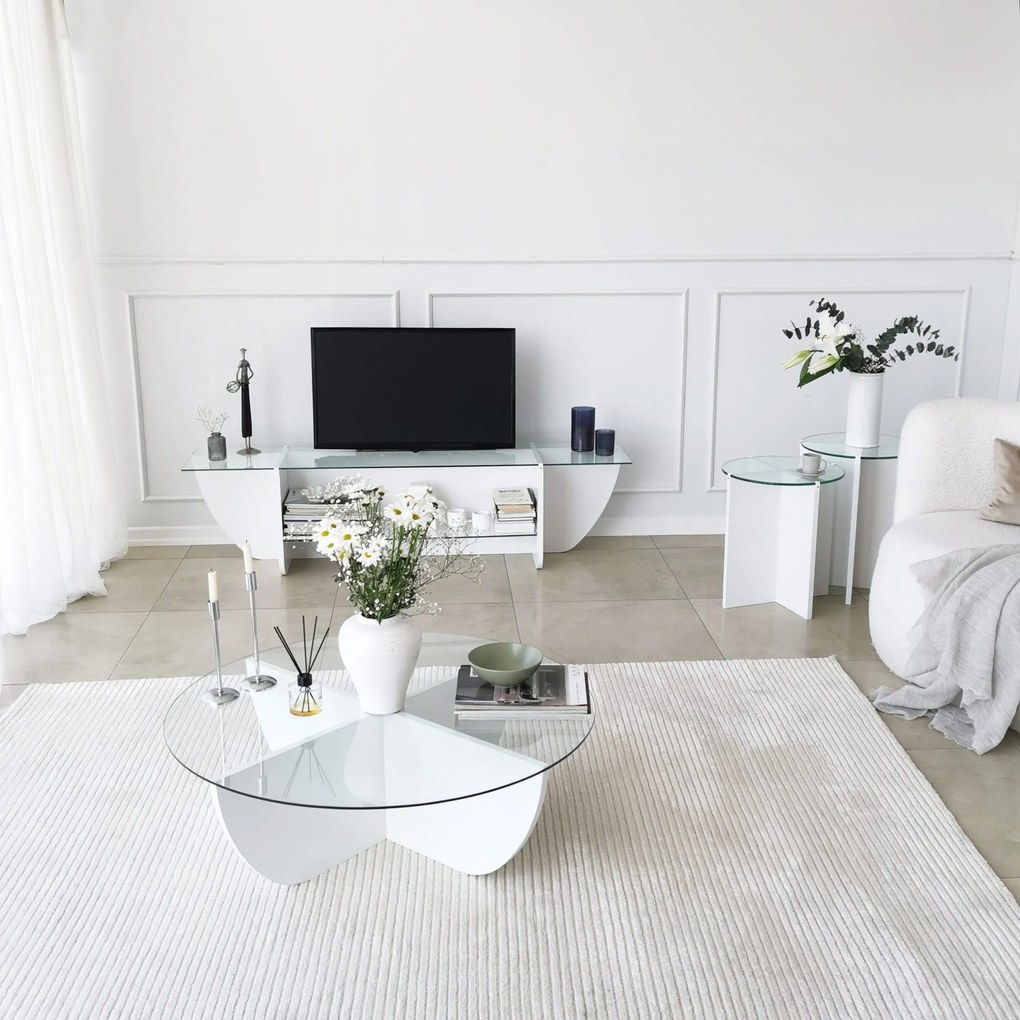 TV Stand Lily – Branco – 158 cm x 40 cm x 35 cm