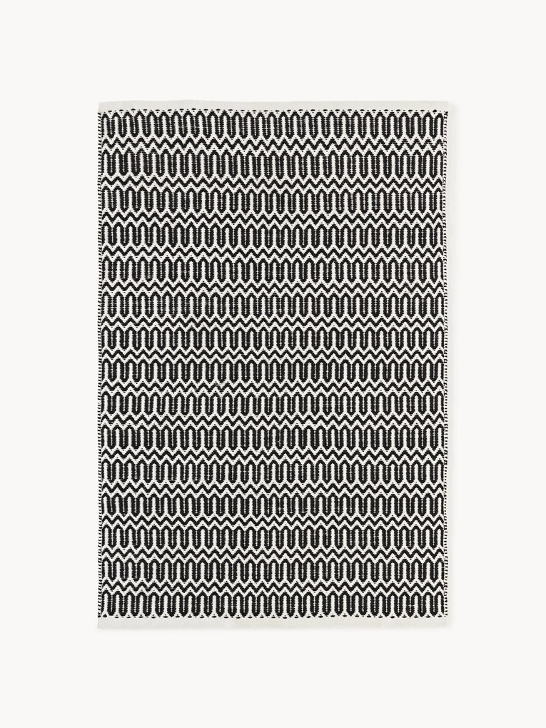 Tapete artesanal para interior e exterior com padrão geométrico Rune