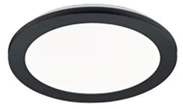 Candeeiro de teto redondo preto 26 cm com LED regulável em 3 níveis IP44 - Lope Design