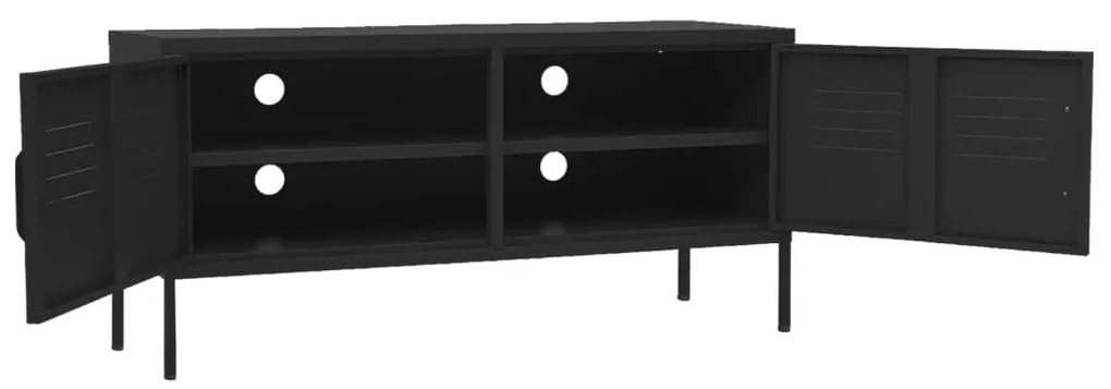 Móvel de TV aço 105x35x50 cm preto