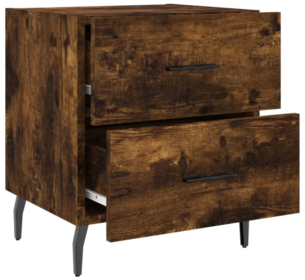 Mesa de cabeceira 2 pcs derivados de madeira carvalho fumado
