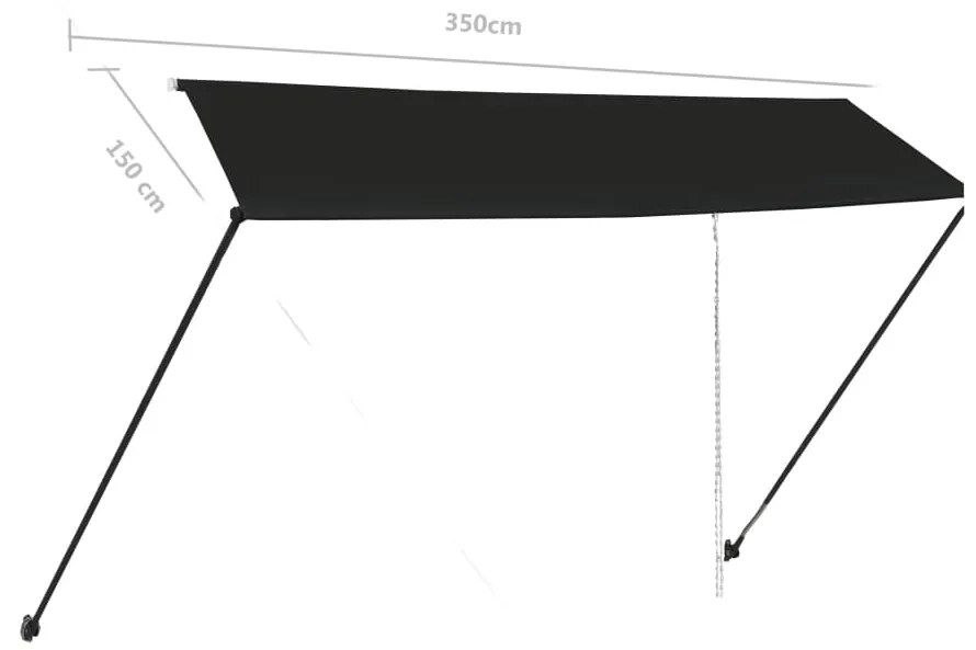 Toldo retrátil com LED 350x150 cm antracite