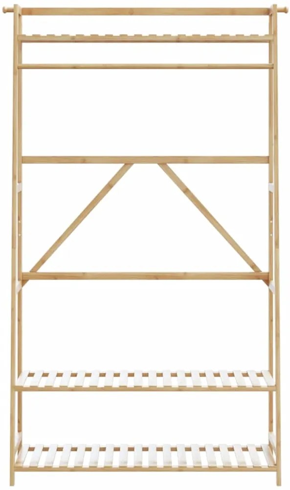 Roupeiro com prateleiras 110x40x180 cm bambu