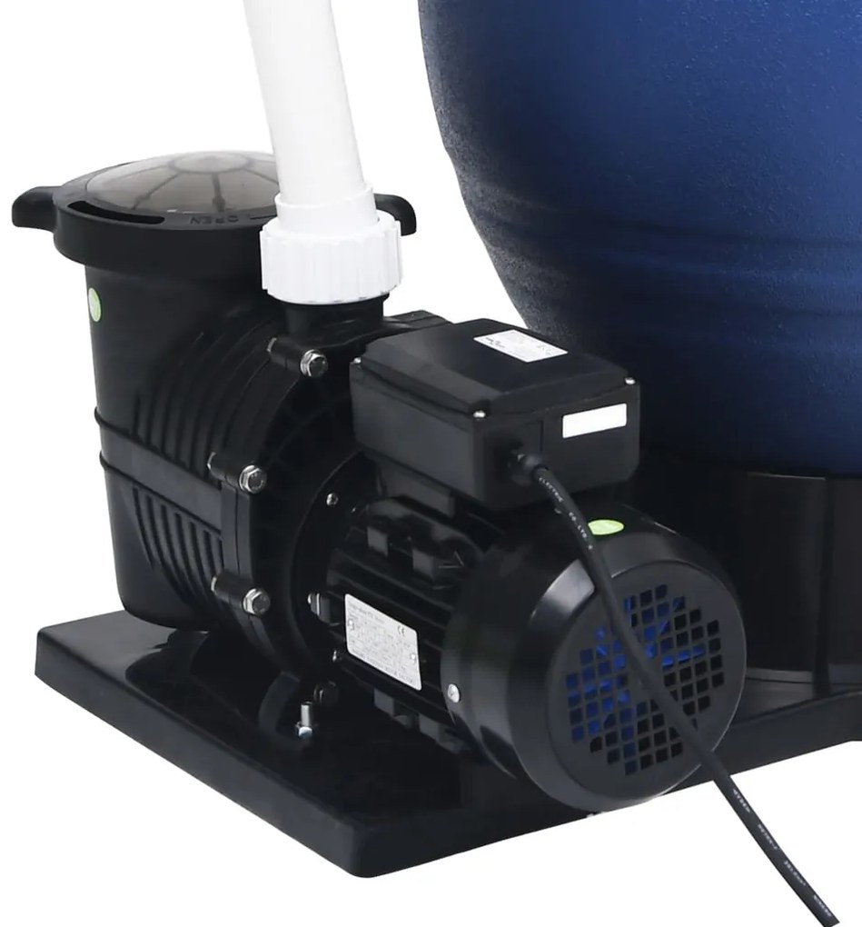 Filtro de areia válvula 7 posições e bomba 1000 W azul e preto