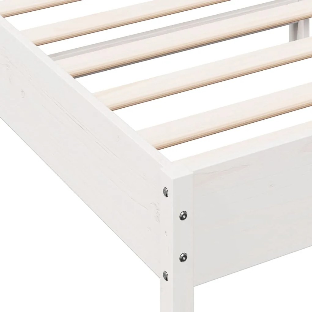 Cama sem colchão 100x200 cm madeira de pinho maciça branco