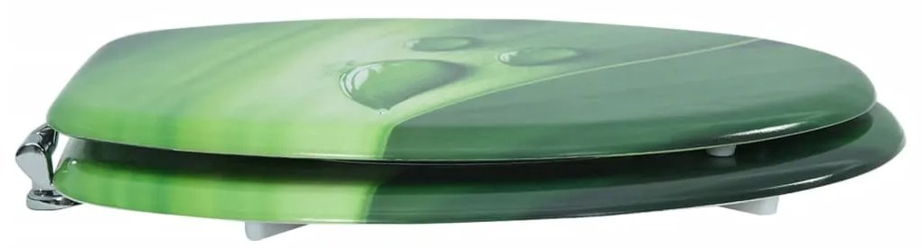 Assento sanita c/ tampa MDF design gotas de água verde