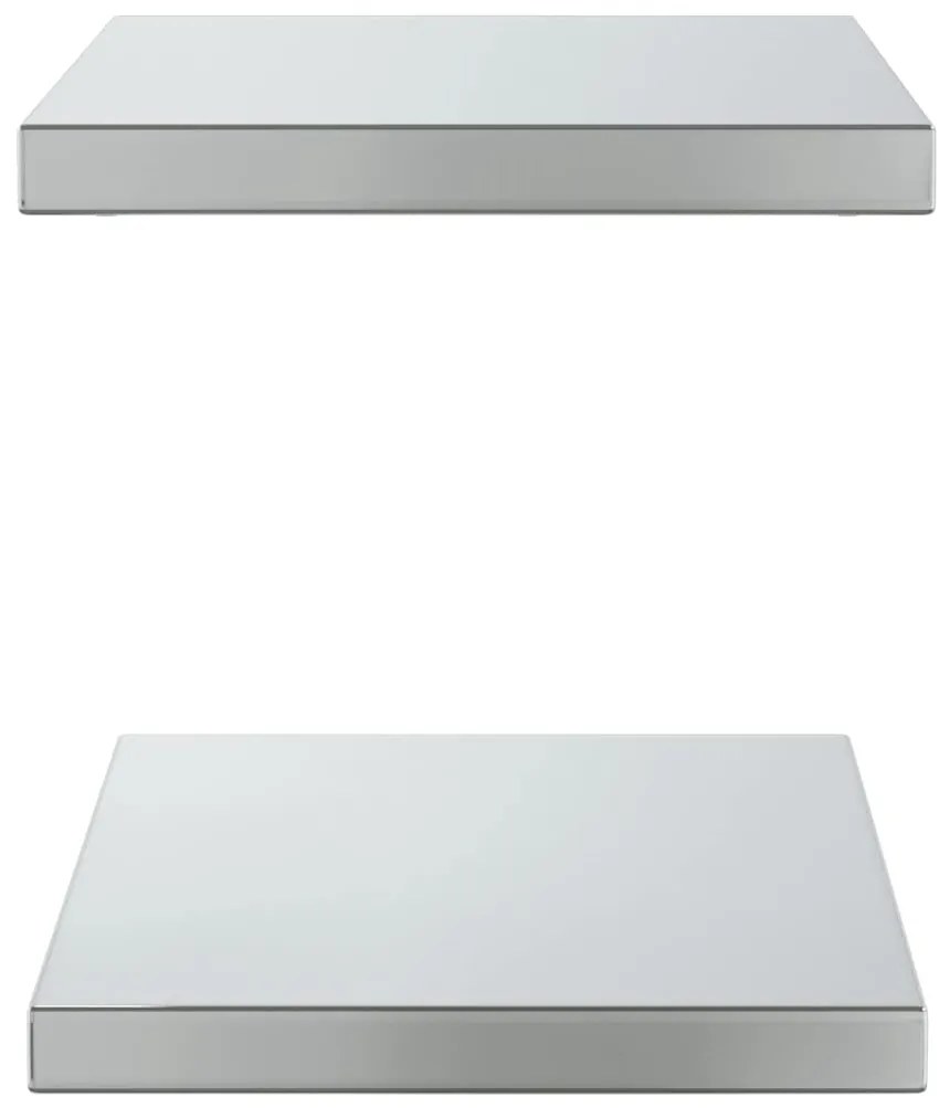 Prateleiras de parede 2 pcs 50x30x3 cm aço inoxidável prateado