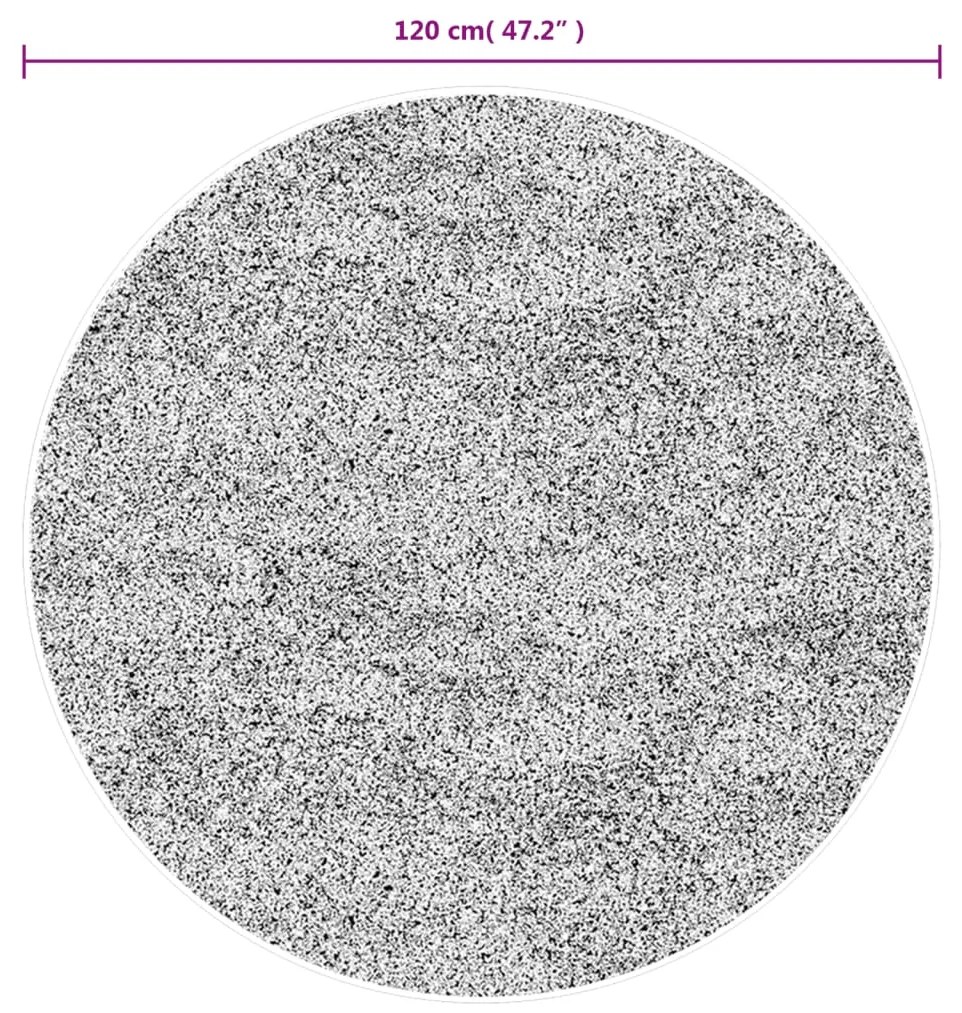 Tapete shaggy de pelo alto PAMPLONA Ø 120 cm antracite