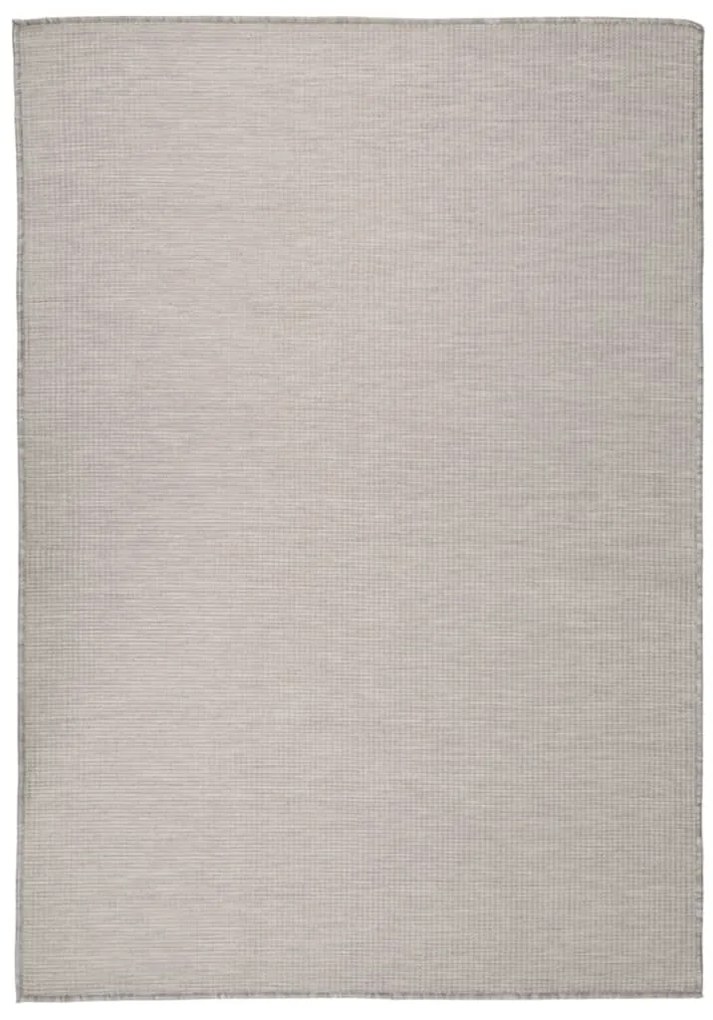 340782 vidaXL Tapete de tecido plano p/ exterior 140x200 cm cinza-acastanhado