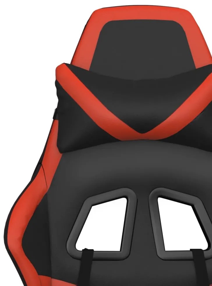 Cadeira gaming massagens couro artificial preto e vermelho