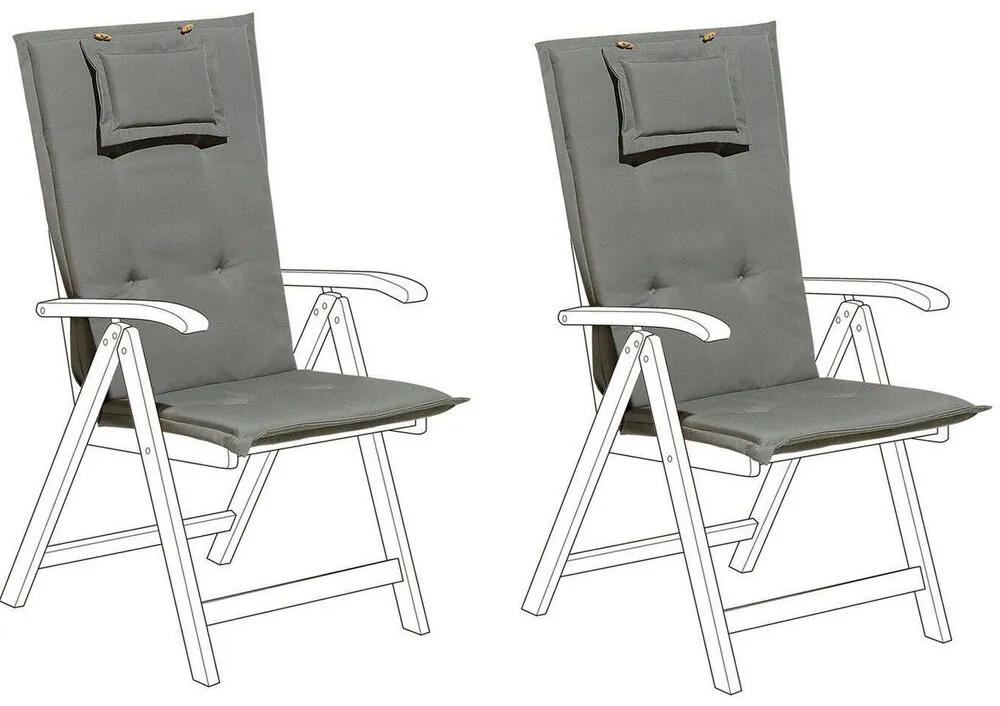 Conjunto de 2 almofadas para cadeira de jardim cinzento TOSCANA/JAVA Beliani