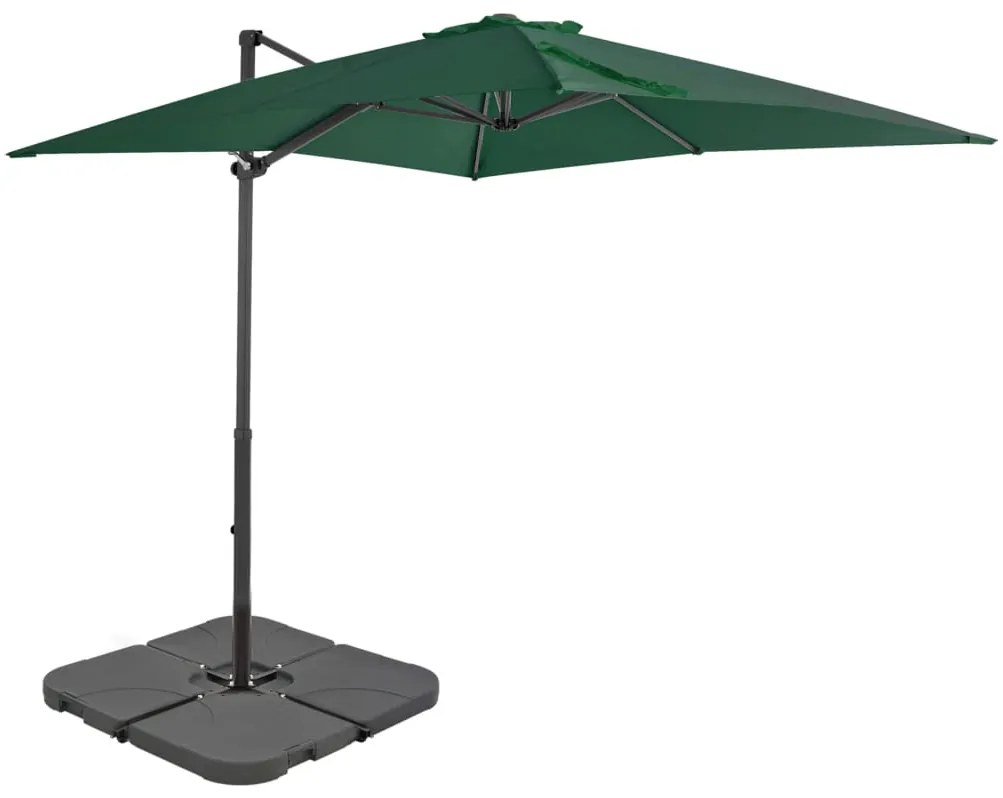 Guarda-sol de jardim com base portátil verde