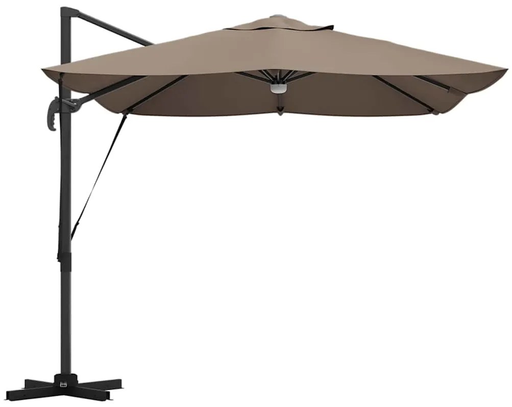 Guarda-sol Cantilever Roma da com LEDs, Cor Taupe, Medidas 352x251x265