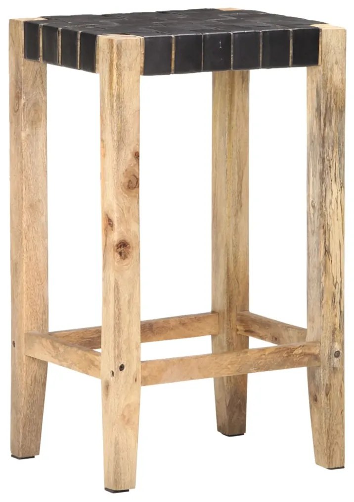 Bancos de bar 2 pcs 75 cm couro genuíno preto