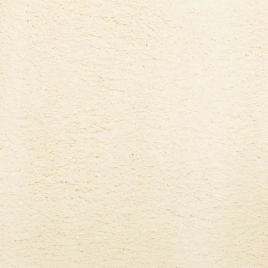 Tapete pelo curto macio e lavável HUARTE 160x160 cm cor creme