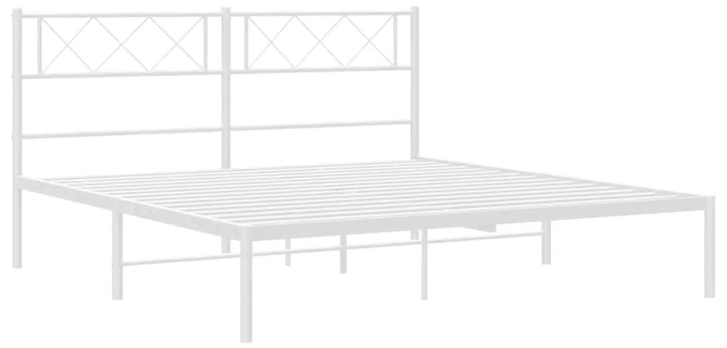 Estrutura de cama com cabeceira 150x200 cm metal branco