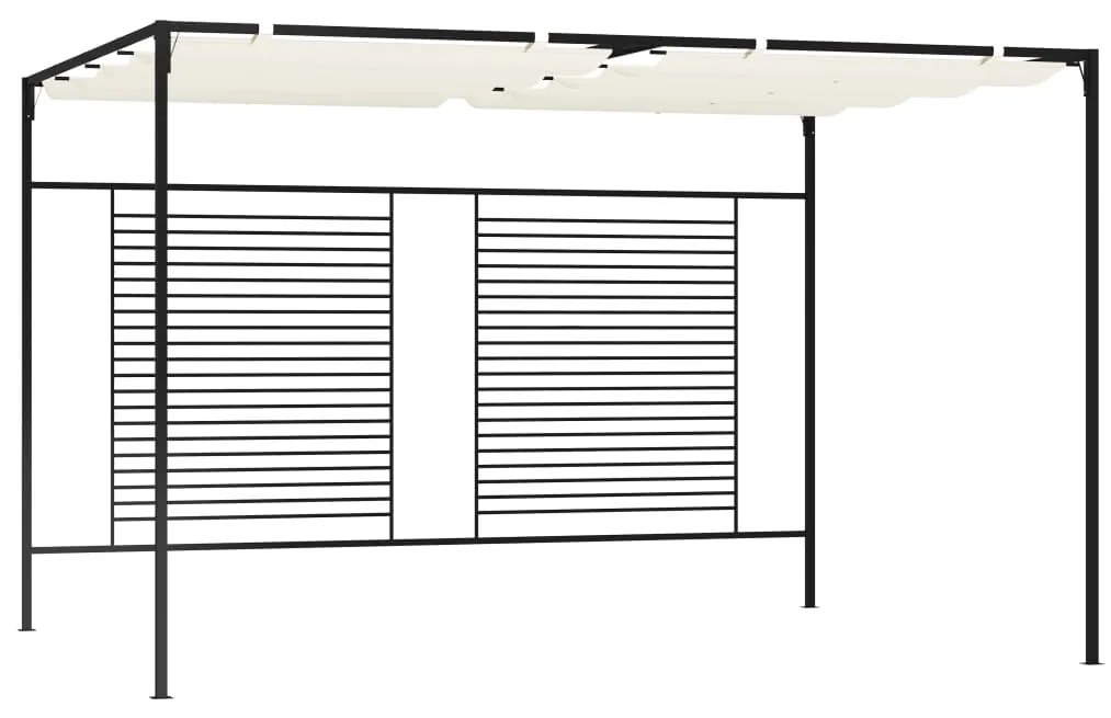 vidaXL Gazebo com telhado retrátil 3x4x2,3 m 180 g/m² cor creme