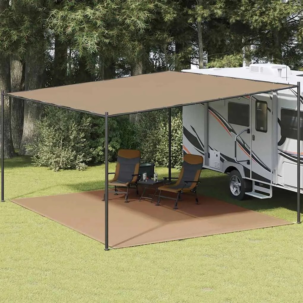 vidaXL Tapete de campismo para tenda 400x500 cm cinzento-acastanhado