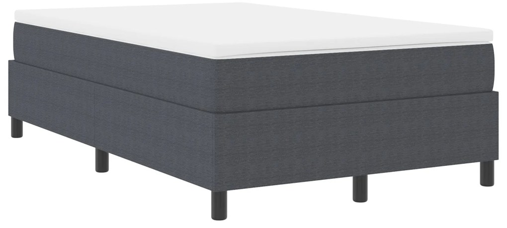 Cama Box Spring vidaXL Cinza Escuro 120x200 cm Tecido Cordinho