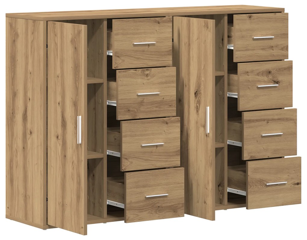 Buffets 2 pcs Carvalho Artesanal 60x31x84 cm Madeira de Engenharia