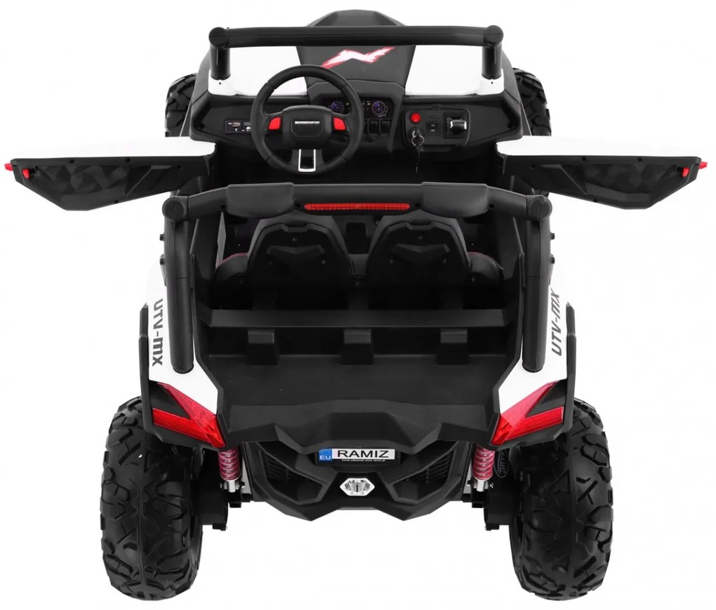 Buggy elétrico para Crianças 24V 4x4 2 Lugares SuperStar Rodas de EVA, Assento de couro Branco