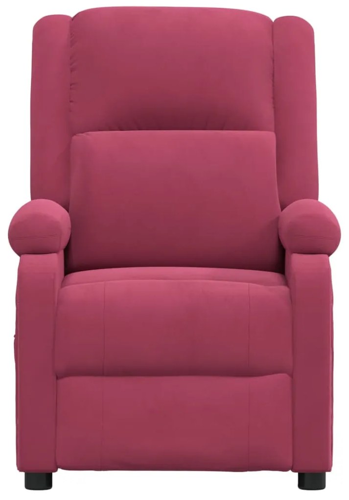 Poltrona de massagens elétrica veludo vermelho tinto