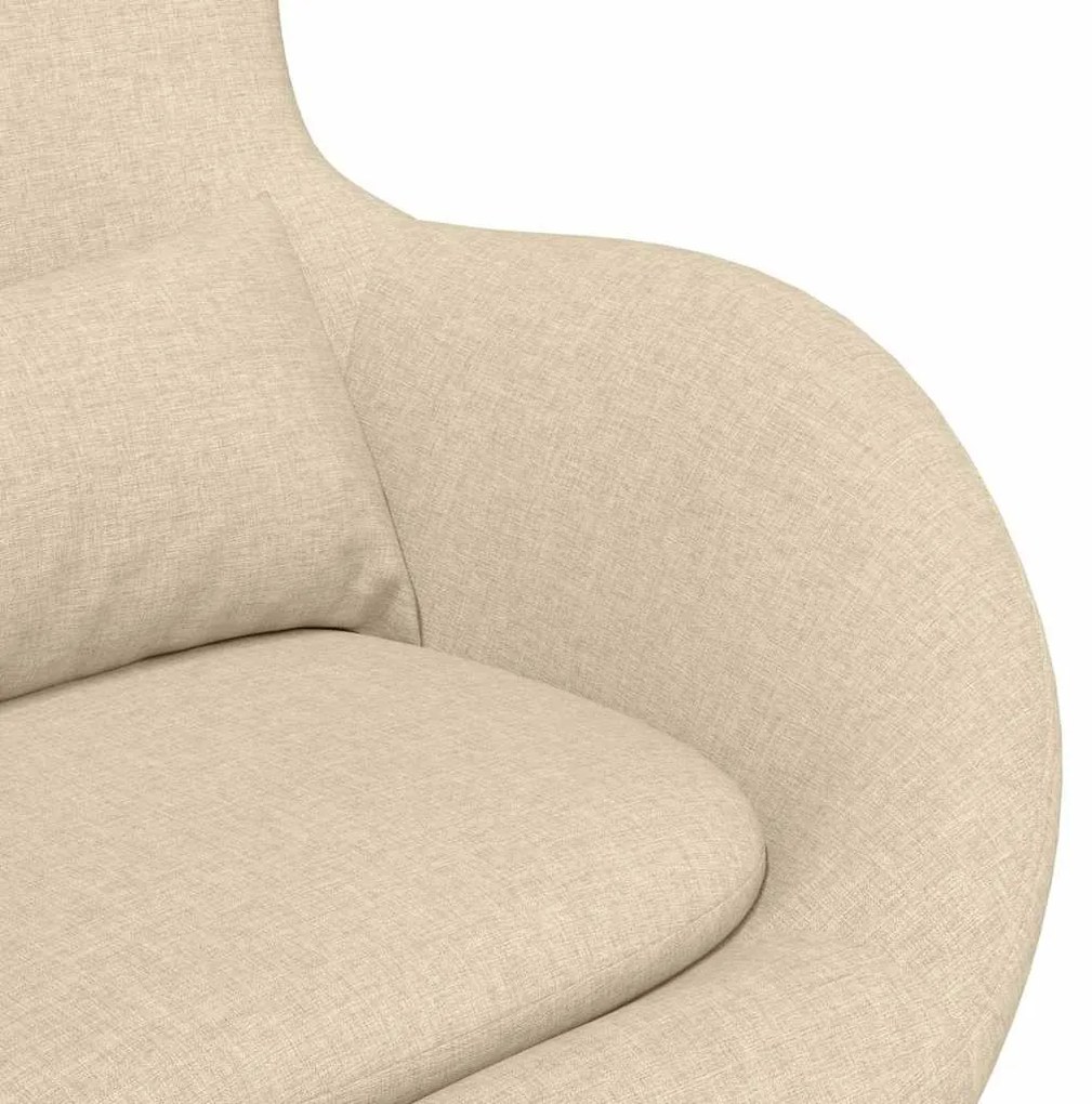 Poltrona de Ovo vidaXL em Tecido Creme