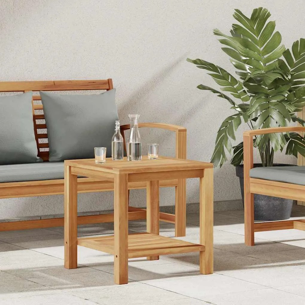 vidaXL Mesa de centro Castanho 45 x 45 x 45 cm Madeira de teca maciça