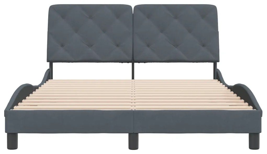 Estrutura de cama sem colchão 140x190 cm veludo cinzento-escuro